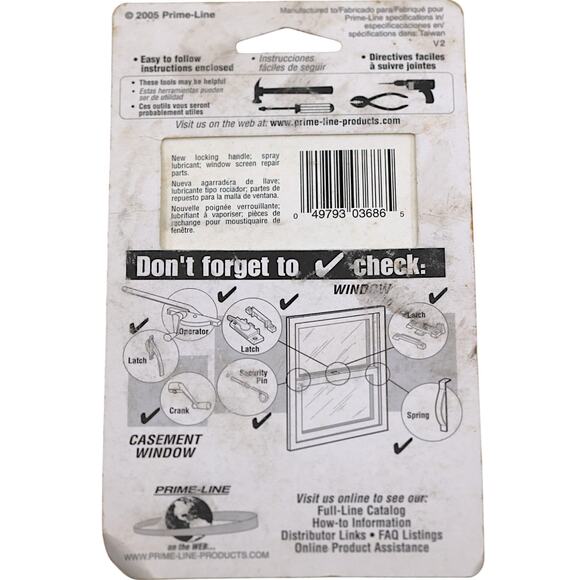 Casement Window Handles 11/32" Stem 2005 Prime Line [Lot of 5] *New* - Picture 9 of 10